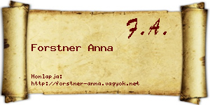 Forstner Anna névjegykártya